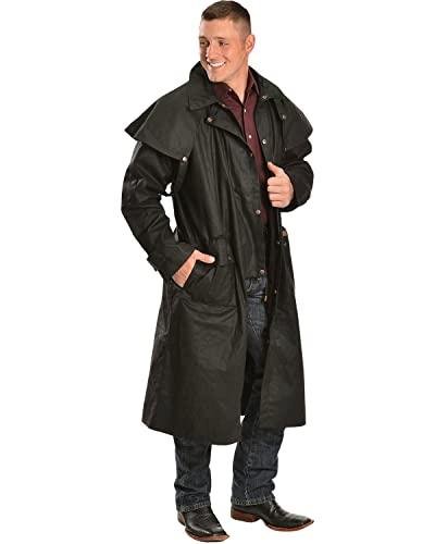 Outback Trading M None 2042 Low Rider Waterproof Breathable Full-Length Oilskin Duster Coat, Black, Medium