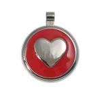 LuckyPet Heart Jewelry Pet ID Tag for Cats and Dogs, Personalized Engraving on The Back Side, Small Red Heart