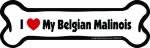 Imagine This Company I Love My Breed Bone Shaped Pet Magnet; Removable Magnets for Cars, Fridges, Lockers & More, Stylish Pet Inspired Car Accessories, 2 x 7 inches, White/Black, Belgian Malinois