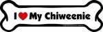 Imagine This Company I Love My Breed Bone Shaped Pet Magnet; Removable Magnets for Cars, Fridges, Lockers & More, Stylish Pet Inspired Car Accessories, 2 x 7 inches, 1 Item, White/Black, Chiweenie