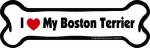 Imagine This Company I Love My Breed Bone Shaped Pet Magnet; Removable Magnets for Cars, Fridges, Lockers & More, Stylish Pet Inspired Car Accessories, 2 x 7 inches, White/Black, Boston Terrier