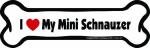 Imagine This Company I Love My Breed Bone Shaped Pet Magnet; Removable Magnets for Cars, Fridges, Lockers & More, Stylish Pet Inspired Car Accessories, 2 x 7 inches, White/Black, Mini Schnauzer