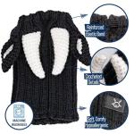 Zoo Snoods Bull Costume - Warm Knit Cow Dog Snood Wrap for Pets, Neck Ear Cover Protection for Halloween Winter (Small)