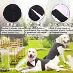 QBLEEV Tuxedo for Large Dogs, Suit and Bandana Set, Wedding Outfit With Bow Tie, Formal Tux Costume for Halloween, Christmas, Birthday Party, Cosplay, Black 2XL