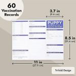 Okuna Outpost Shot Records for Puppies & Health Tracking Cards - 8.5 x 11 in, Tri-Fold, 120 GSM Paper, 60 Pack - Vaccination Record Book for Breeders & Owners