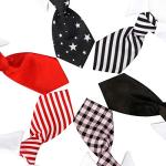 Segarty Dog Neckties Puppy, 6pcs Formal Classy Pet Neck Ties Little Dog and Kitten Suit, White Cat Collar with Black Red Pink Tie, Tuxedo Bow Tie Collar for Small Dogs Puppies Wedding Costumes