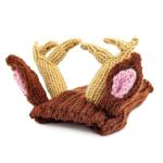Zoo Snoods Reindeer Costume - Deer Antler Knit Dog Snood Wrap for Pets, Warm Neck Ear Cover Protection for Halloween and Winter (Medium)