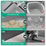 Suitfeel XXL Stainless Steel Cat Litter Box with Lid, Odorless XL Metal Box for Big Cats, Extra Large Kitty Litter Pan, Easy Clean Steel Box Anti-Leakage, Include Litter Scoop