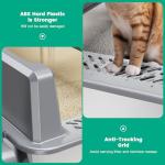 Suitfeel XXL Stainless Steel Cat Litter Box with Lid, Odorless XL Metal Box for Big Cats, Extra Large Kitty Litter Pan, Easy Clean Steel Box Anti-Leakage, Include Litter Scoop