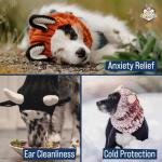 Zoo Snoods Reindeer Costume - Deer Antler Knit Dog Snood Wrap for Pets, Warm Neck Ear Cover Protection for Halloween and Winter (Medium)