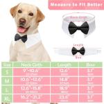 Dog Bow Tie, KOOLMOX 8PCS Adjustable Tuxedo Collar Sewed wtih Bow Ties for Dogs Formal Wear Dog Wedding Outfit Attire Dress Suit, Dog Tuxedo for Medium Dogs Large Dogs Costumes Accessories, White