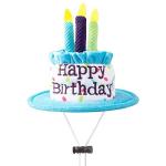 Cat Happy Birthday Cake Hat & Bandana Scarfs Set with Colorful Candles Blue, Cat Birthday Party Supplies Decorations