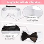 Dog Bow Tie, KOOLMOX 8PCS Adjustable Tuxedo Collar Sewed wtih Bow Ties for Dogs Formal Wear Dog Wedding Outfit Attire Dress Suit, Dog Tuxedo for Medium Dogs Large Dogs Costumes Accessories, White