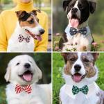 Dog Bow Tie, KOOLMOX 8PCS Adjustable Tuxedo Collar Sewed wtih Bow Ties for Dogs Formal Wear Dog Wedding Outfit Attire Dress Suit, Dog Tuxedo for Medium Dogs Large Dogs Costumes Accessories, White