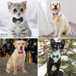 Dog Bow Tie, KOOLMOX 8PCS Adjustable Tuxedo Collar Sewed wtih Bow Ties for Dogs Formal Wear Dog Wedding Outfit Attire Dress Suit, Dog Tuxedo for Medium Dogs Large Dogs Costumes Accessories, White
