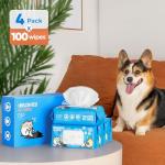 Furmini Unscented Pet Wipes (400pcs) - Hypoallergenic, Alcohol-Free & Soothing for Sensitive Skin - Head-to-Tail Cleaning for Dogs & Cats - Safe for Face, Coat, Paws & Butt
