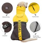 KOOGAL Pet Dog Clothes Coat for Large Dogs，Pet Waterproof Warm Winter Jacket Cold Weather Coats Reflective Pet Vest Warm Fleece Dogs Snowsuit,Dog Raincoat Rain Poncho Windbreaker(Yellow, 6XL)