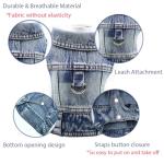 Puppy Clothes for Small Dogs Boy,Classic Western Denim Dog Coat,Dog Jeans Jacket with Leash D-Ring,Pet Cat Costumes,Cooling Harness Vest for Walking (Blue, Small)