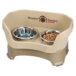 Neater Pet Brands Neater Feeder Deluxe Mess Proof Dog Bowls Elevated for Medium Dogs 19-40 lbs, Made in USA, No Spill Raised Dog Food Bowl Stand Feeding Station, Food and Water Bowl Set, Cappuccino