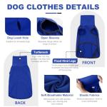 ROZKITCH Dog Winter Coat Soft Pullover Pajamas, Pet Windproof Warm Cold Weather Jacket Vest Cozy Onesie Jumpsuit Apparel Outfit Clothes for Small, Medium, Large Dogs Walking Hiking Travel Sleep Blue