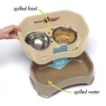 Neater Pet Brands Neater Feeder Deluxe Mess Proof Dog Bowls Elevated for Medium Dogs 19-40 lbs, Made in USA, No Spill Raised Dog Food Bowl Stand Feeding Station, Food and Water Bowl Set, Cappuccino