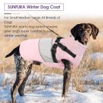 SUNFURA Small Dog Coat with Harness Built in, Warm Dog Jacket Winter with Zipper On Back, Waterproof Pet Snow Jacket Snowsuit Pet Sweater Clothes for Schnauzer, Yorkshire Terrier, Pink S