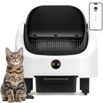 Niliva Self Cleaning Litter Box,Open Top Design Automatic Cat Litter Box Self Cleaning for Multiple Cats with App Control Safety Protection,Black