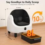 Niliva Self Cleaning Litter Box,Open Top Design Automatic Cat Litter Box Self Cleaning for Multiple Cats with App Control Safety Protection,Black
