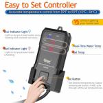 hygger 300W Aquarium Heater with Controller, Adjustable & Submersible Fish Tank Heater with Digital Display Safety Triple Protection Beeping Alarm for Saltwater and Freshwater 40-80 Gallon