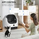 Niliva Self Cleaning Litter Box,Open Top Design Automatic Cat Litter Box Self Cleaning for Multiple Cats with App Control Safety Protection,Black