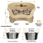 Neater Pet Brands Neater Feeder Deluxe Mess Proof Dog Bowls Elevated for Medium Dogs 19-40 lbs, Made in USA, No Spill Raised Dog Food Bowl Stand Feeding Station, Food and Water Bowl Set, Cappuccino