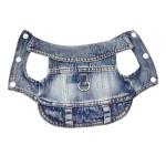 Puppy Clothes for Small Dogs Boy,Classic Western Denim Dog Coat,Dog Jeans Jacket with Leash D-Ring,Pet Cat Costumes,Cooling Harness Vest for Walking (Blue, Small)