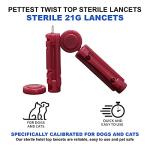 PetTest Sterile Twist-Top Lancets 21G for Dogs and Cats, for use with PetTest Diabetes Glucose Monitoring System (50 Lancets)