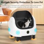 Niliva Self Cleaning Litter Box,Open Top Design Automatic Cat Litter Box Self Cleaning for Multiple Cats with App Control Safety Protection,Black