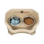 Neater Pet Brands Neater Feeder Deluxe Mess Proof Dog Bowls Elevated for Medium Dogs 19-40 lbs, Made in USA, No Spill Raised Dog Food Bowl Stand Feeding Station, Food and Water Bowl Set, Cappuccino