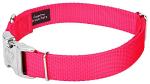 Country Brook Petz Premium Nylon Dog Collar with Metal Buckle for Small Medium Large Breeds - Vibrant 30+ Color Selection (Medium, 3/4 Inch, Hot Pink)