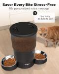 SURDY Automatic Cat Feeder with 5G WiFi, 20 Cups/5L Automatic Cat Food Dispenser for 2 Cats Smart Pet Feeder with APP Control for Remote Feeding (Black, 5L)
