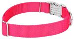 Country Brook Petz Premium Nylon Dog Collar with Metal Buckle for Small Medium Large Breeds - Vibrant 30+ Color Selection (Medium, 3/4 Inch, Hot Pink)