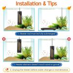 hygger 300W Aquarium Heater with Controller, Adjustable & Submersible Fish Tank Heater with Digital Display Safety Triple Protection Beeping Alarm for Saltwater and Freshwater 40-80 Gallon