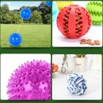 Koyukuk Dog Toy Balls for Small Dogs, 12 Pack Interactive Dog Toys for Small Breed 0-15 lbs, Includes Rubber, Squeak & Rope Balls