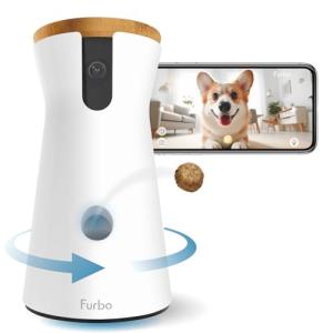 Furbo 360° Dog Camera: Pet Security Cam w/Barking Alerts, Rotating View, Treat Toss w/Phone App, Smart Home Puppy Monitoring, 2-Way Speaker, No Subscription Needed. Standard See, Talk, & Toss Features