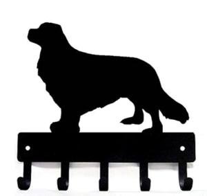 The Metal Peddler Cavalier King Charles Spaniel Key Holder Hanger - Small 6 inch Wide with 5 Hooks - Made in USA