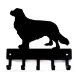 The Metal Peddler Cavalier King Charles Spaniel Key Holder Hanger - Small 6 inch Wide with 5 Hooks - Made in USA