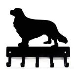 The Metal Peddler Cavalier King Charles Spaniel Key Holder Hanger - Small 6 inch Wide with 5 Hooks - Made in USA