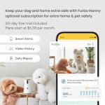 Furbo 360° Dog Camera: Pet Security Cam w/Barking Alerts, Rotating View, Treat Toss w/Phone App, Smart Home Puppy Monitoring, 2-Way Speaker, No Subscription Needed. Standard See, Talk, & Toss Features