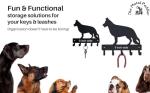 The Metal Peddler Cavalier King Charles Spaniel Key Holder Hanger - Small 6 inch Wide with 5 Hooks - Made in USA