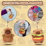 CHDBLOCK 2 Pcs Capybara Plush Keychain Toy, Capybara Stuffed Animals, 7.3 Inch Capybara Plush Toy, Capybara Pendant for Backpack Birthday Gift