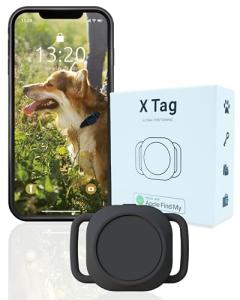 TRESBUNNY Dog Tracker, Smart Dog Collar with Real-time Pet Location, Cat Tracker Collar (iOS Only), No Monthly Fee & Long Battery Life, Works with Find My, Ideal for Dog/Cat (Black)