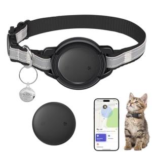 Vebiso GPS Tracker for Cats (1 Pack), Mini GPS Cat Tracker, Smart Pet Activity Tracker, No Monthly Fee, Compatible with Apple Find My(iOS Only), Anti-Lost, Finder Tag for Vehicles, Pets, Kids, Items