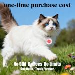 Smart GPS Tracker for Dogs|mini Easy to use Cat GPS Tracker|Waterproof and Drop-Proof|Real-time Positioning Smart Alarm pet Tracker|Extra Long Battery Life of 365 Day|No Subscription (Android & iOS)